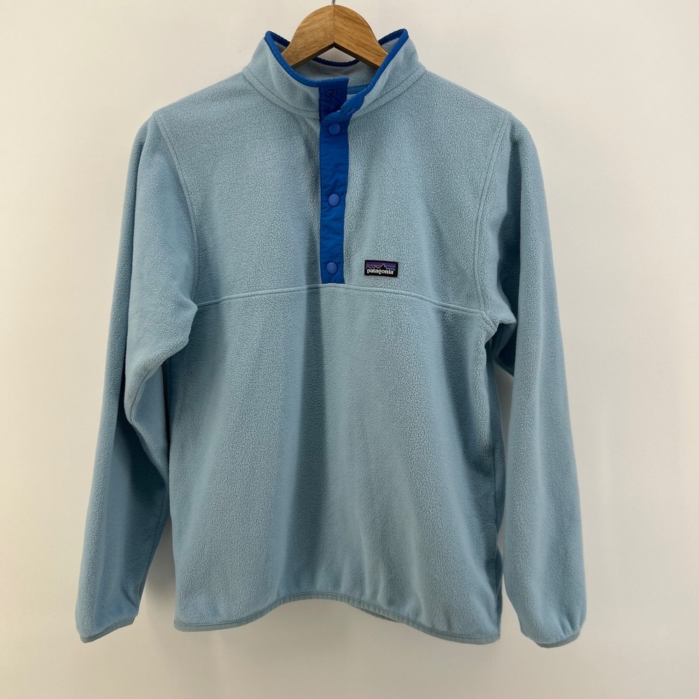 Patagonia Girls XL 14 Synchilla Snap-T Fleece Pullover Blue Outdoor Hiking Youth